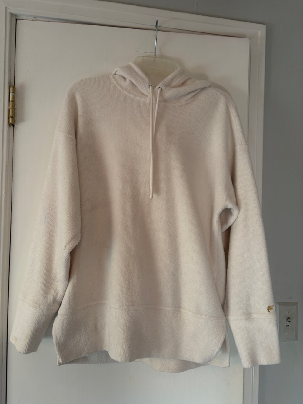Fabletics Cream Hooded Crewneck Sweater